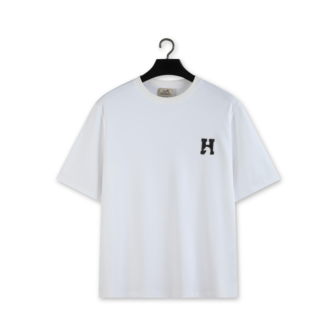 hermes "h'cheval" leather patch t-shirt